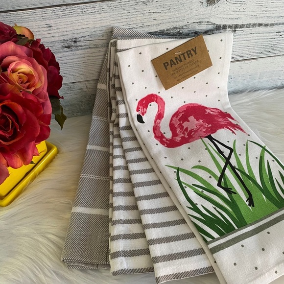 4pk Flamingo Print Kitchen Towels - Picture 3 of 5